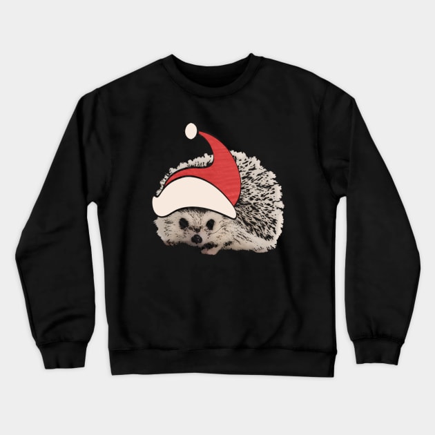 Hedgehog Christmas Santa Elf Vintage Novelty Gift Crewneck Sweatshirt by AmbersDesignsCo